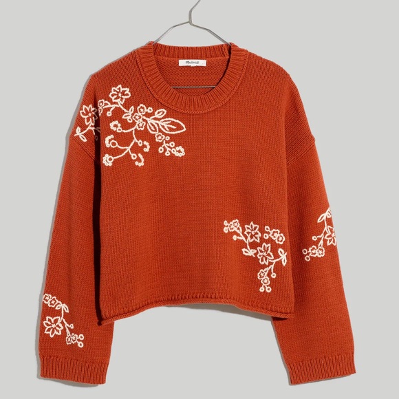 Madewell Adina Floral Embroidered Pullover Sweater - Picture 1 of 10